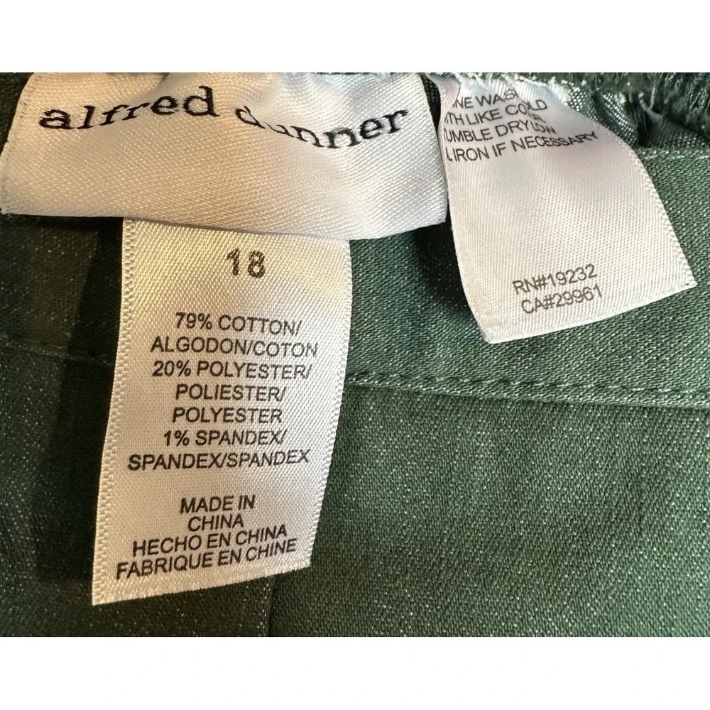 Alfred Dunner Womens Plus‎ 18 Short Pull on Pant Proportioned Short Hunter NWT